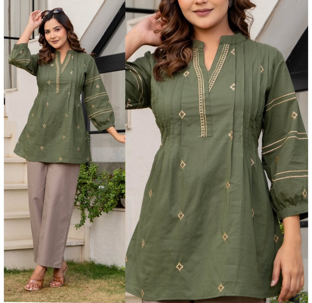 Trendy Embroidery Short Top (1 piece)