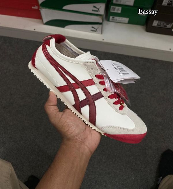 Onitsuka Tiger Mexico 66 White and Red Step for Unisex Sneakers