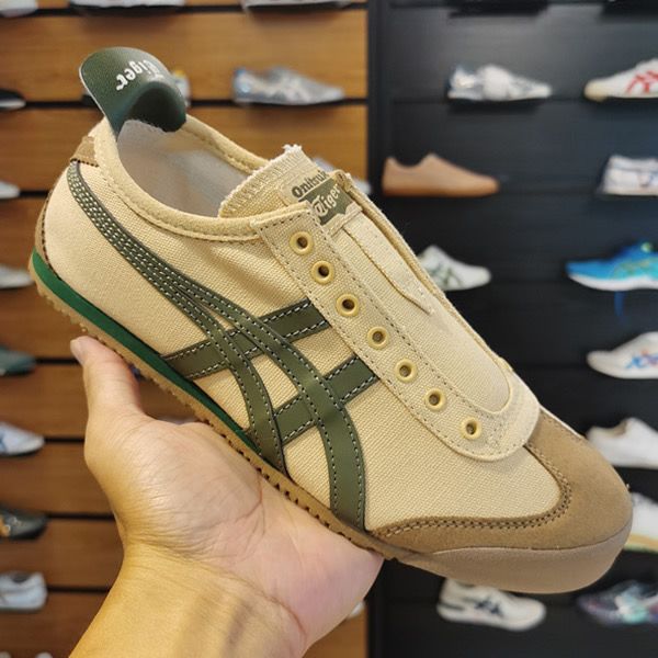 Onitsuka Tiger Slip on Beige Grass Green