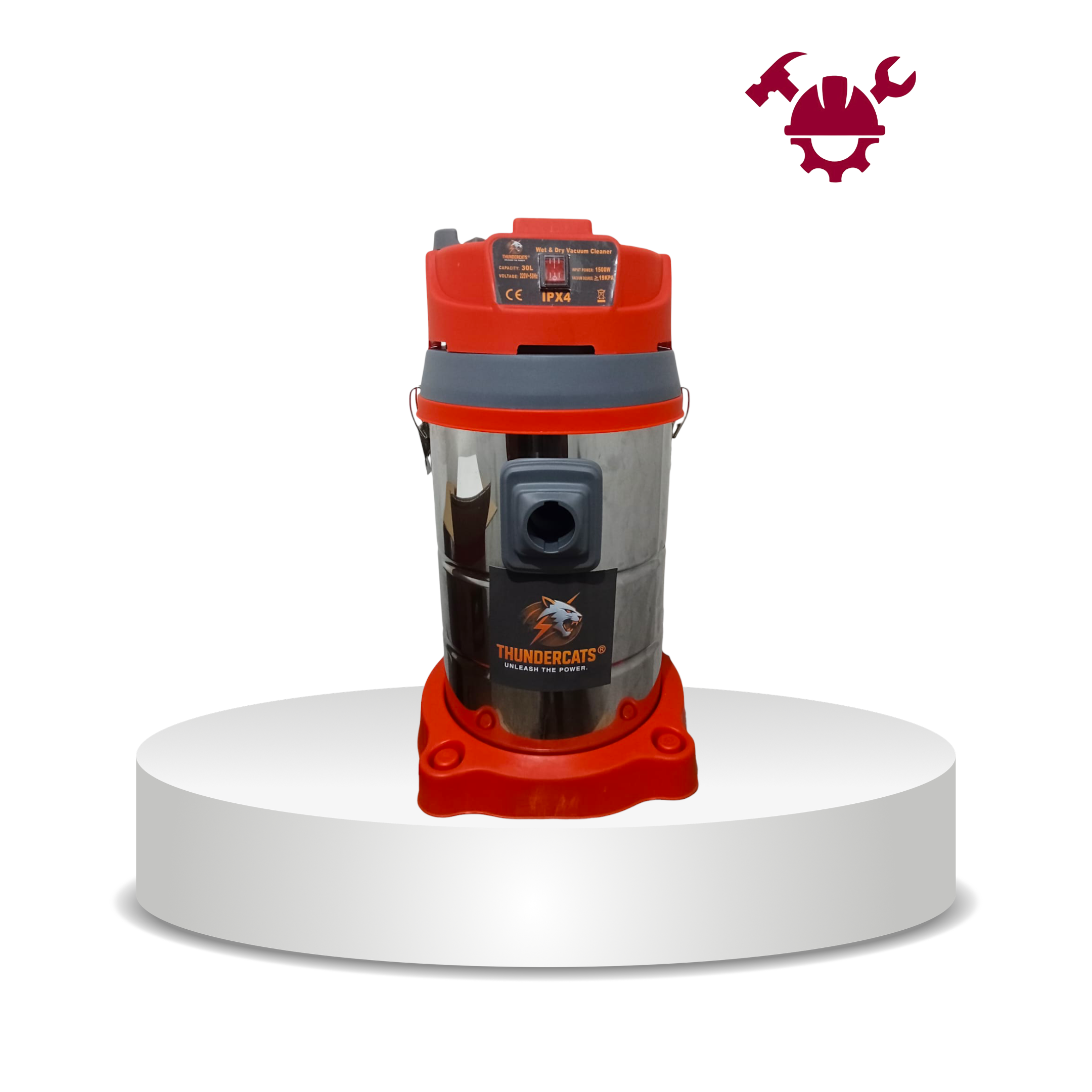 THUNDERCATS 30L Industrial Wet & Dry Vacuum Cleaner – 1500W (Red)_img_0