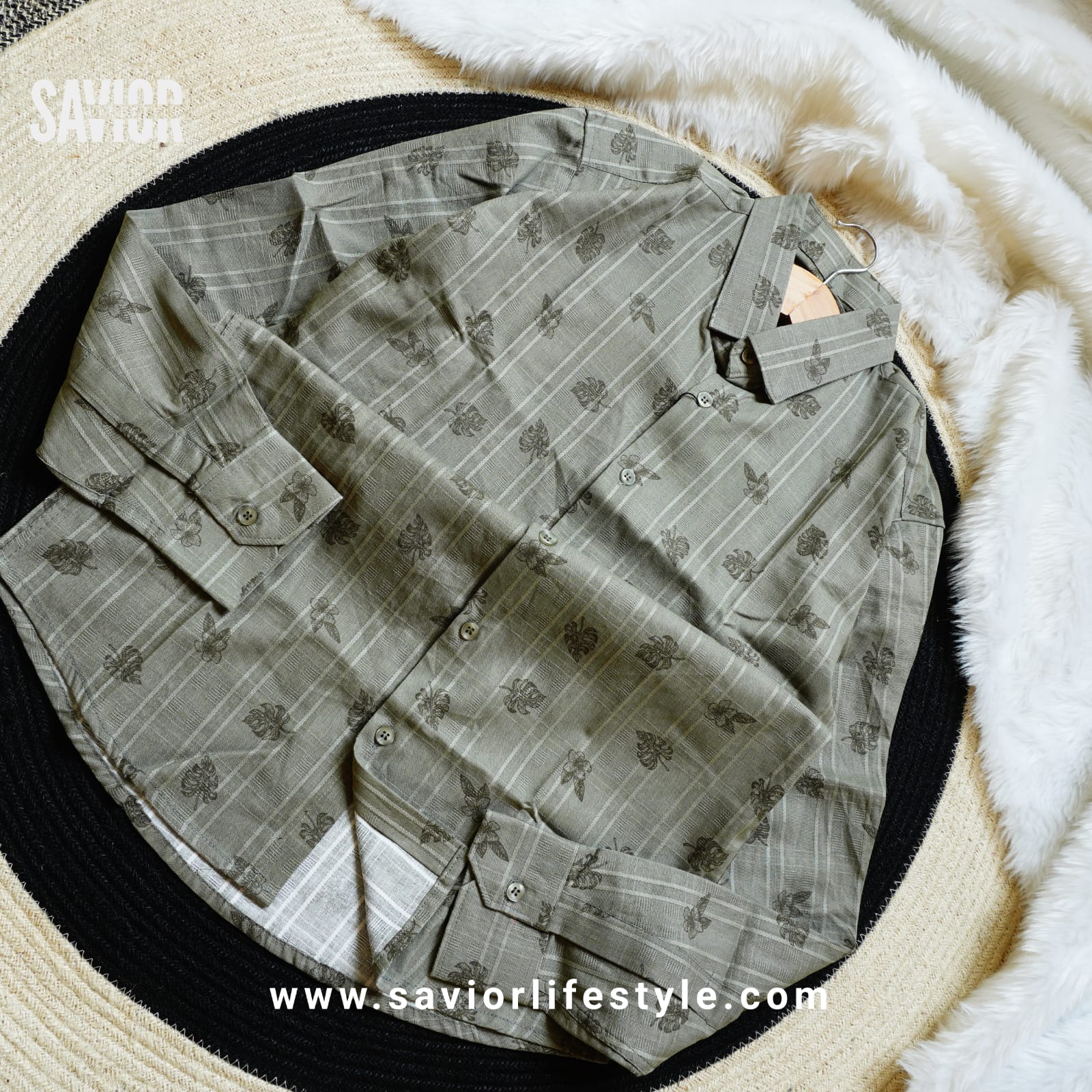 Olive Leaf - Full Sleeve Print Shirt