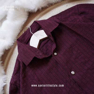 Deep Maroon Color - Super Soft Full Sleeve Shirt_img_2
