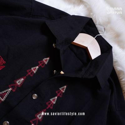 Deep Black - Full Sleeve Embroidery Shirt_img_3