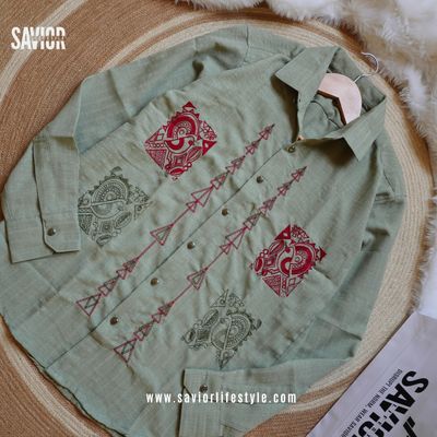 Mint Green - Full Sleeve Embroidery Shirt_img_4
