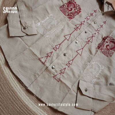 Champagne Sand - Full Sleeve Embroidery Shirt_img_3
