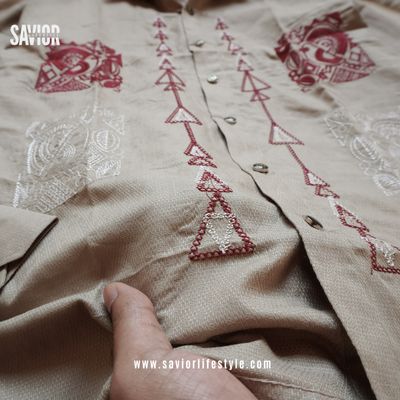 Champagne Sand - Full Sleeve Embroidery Shirt_img_4