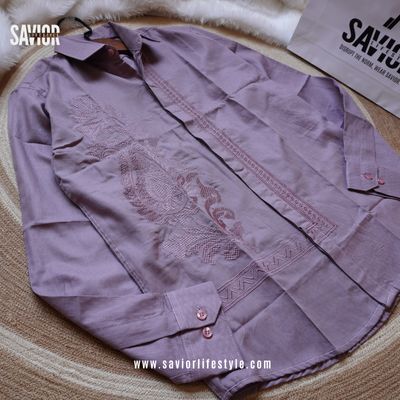 Lavender - Full Sleeve Embroidery Shirt