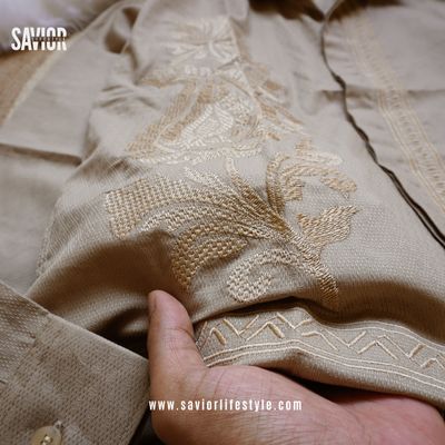 Ivory Sand - Full Sleeve Embroidery Shirt_img_2