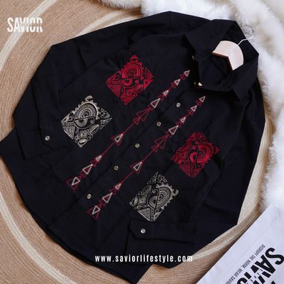 Deep Black - Full Sleeve Embroidery Shirt_img_4