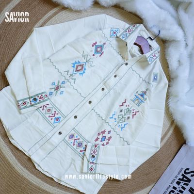 Off White - Full Sleeve Embroidery Shirt_img_4