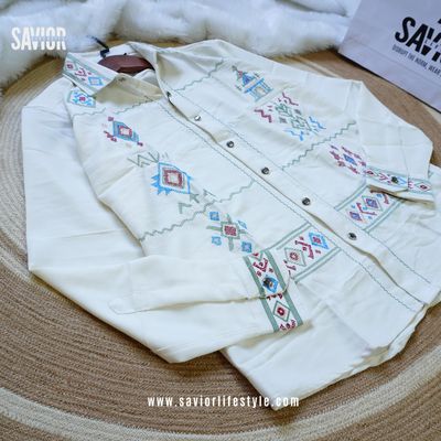 Off White - Full Sleeve Embroidery Shirt_img_0
