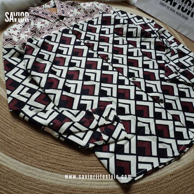 Burgundy Noir - Full Sleeve Print Shirt_img_1