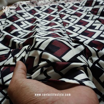 Burgundy Noir - Full Sleeve Print Shirt_img_2