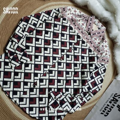 Burgundy Noir - Full Sleeve Print Shirt_img_4