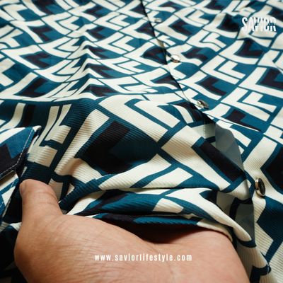 Petrol Blue - Full Sleeve Print Shirt_img_1