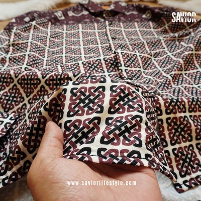 Crimson Red Pattern - Full Sleeve Print Shirt_img_1