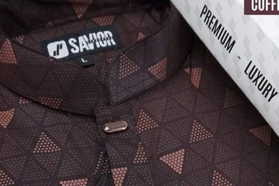 Coffee Triangle Premium Panjabi – Elegant Festive Wear_img_4