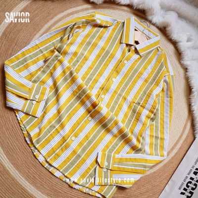 Mustard Yellow Stripe - Full Sleeve Shirt