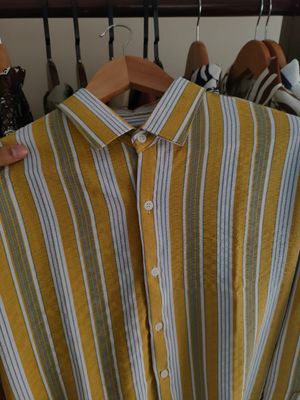 Mustard Yellow Stripe - Full Sleeve Shirt_img_4