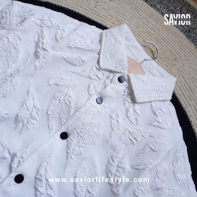 White Color - Full Sleeve Designed Fabric_img_1