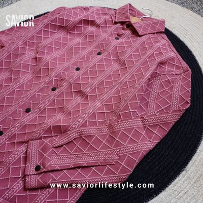 Muted Pink - Full Sleeve Designed Fabric Shirt_img_2