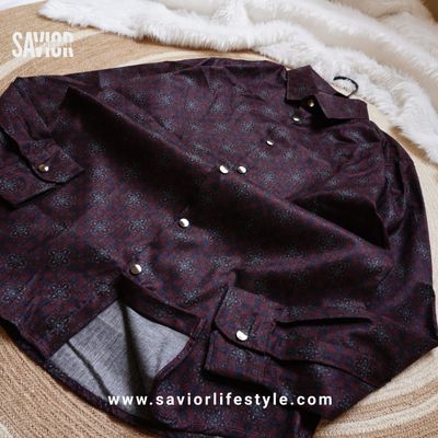 Noble Burgundy - Full Sleeve Print Shirt_img_2