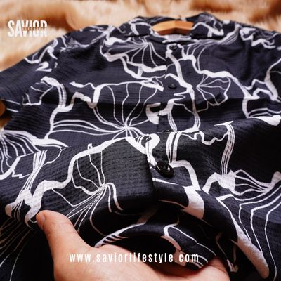 White Flowers - Cuban Collar Shirt_img_1