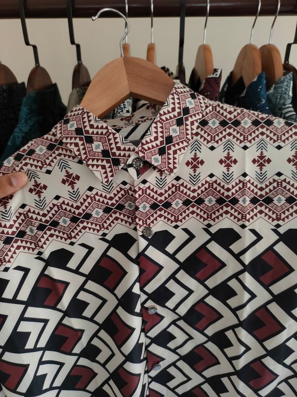 Burgundy Noir - Full Sleeve Print Shirt