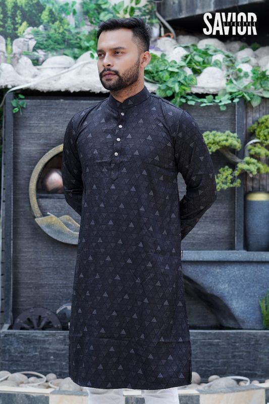 Black Triangle Premium Panjabi – Elegant Festive Wear