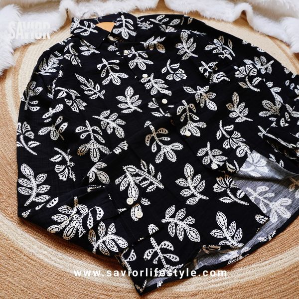 White Flora - Full Sleeve Print Shirt