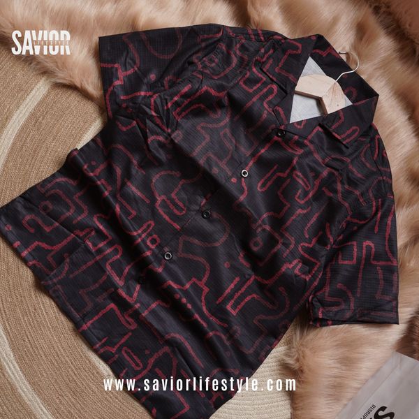 Red Pattern - Cuban Shirt