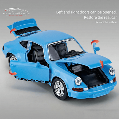 1:36 Porsche 911 Carrera 1974 Blue Diecast Model Car_img_1