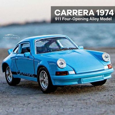 1:36 Porsche 911 Carrera 1974 Blue Diecast Model Car_img_0