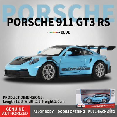 1:36 Porsche 911 GT3 RS Blue Diecast Model Car_img_0