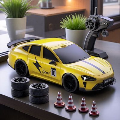 Xiaomi SU7 4WD RC Drift Car With Tires & Traffic Cones_img_1