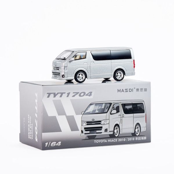 Masdi 1:64 Toyota HIACE 2010 White Diecast Model Car