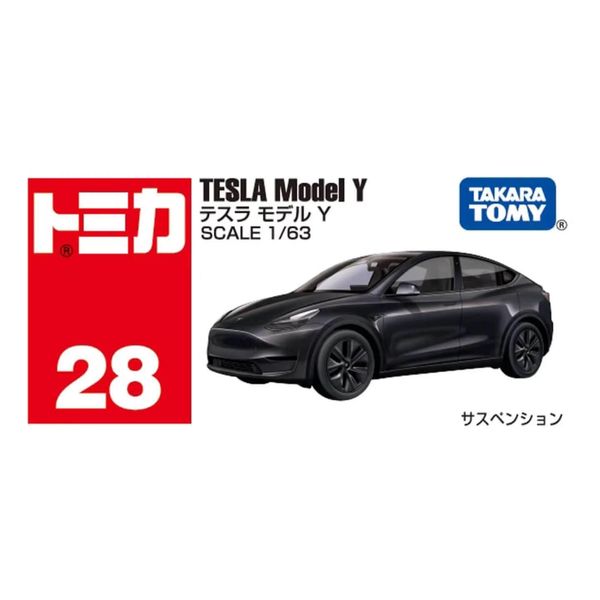 Tomica 1:64 No 28 Tesla Model Y Black Diecast Model Car