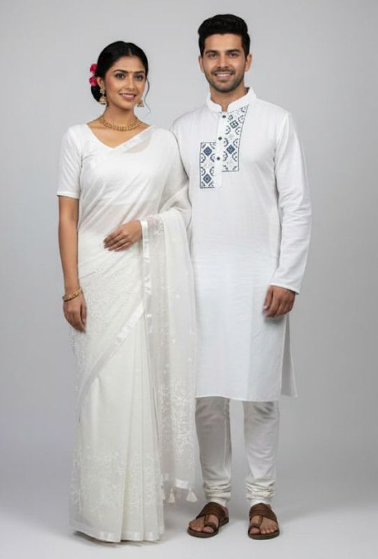 Premium Sharee Panjabi Couple Dress - Image 9