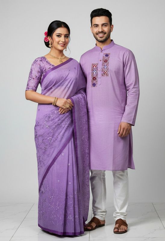 Premium Sharee Panjabi Couple Dress - Image 14