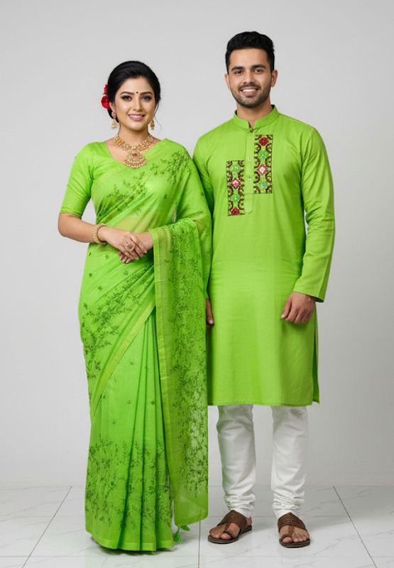 Premium Sharee Panjabi Couple Dress - Image 15