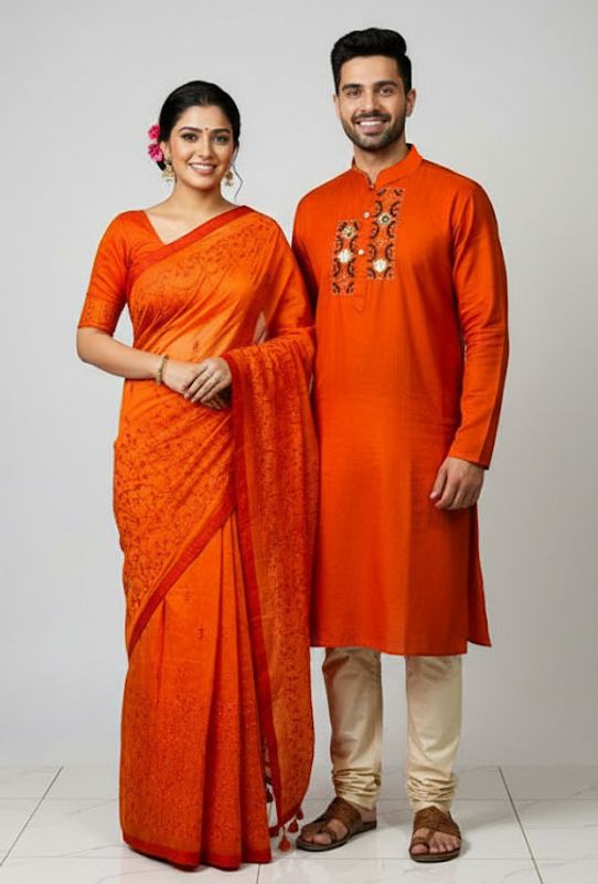 Premium Sharee Panjabi Couple Dress - Image 17
