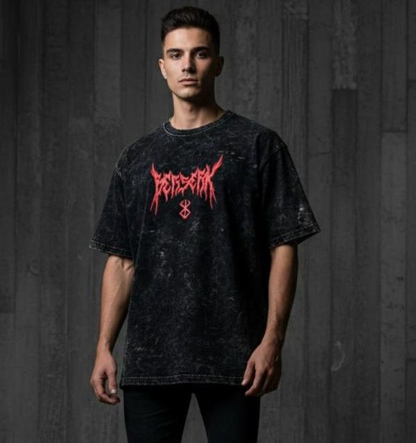 Premium Acid Wash Drop Shoulder T-Shirt - Image 8