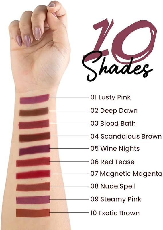 MARS Matte Lip Liner | One Swipe Smooth Application | Long Lasting Lip Pencil (1.4gm) (04-SCANDALOUS BROWN) - Image 1