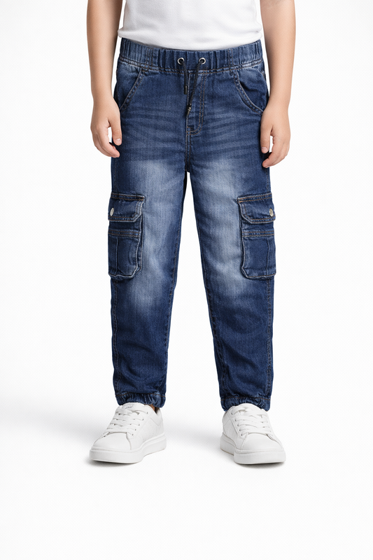 Kids Denim Cargo Pant - Image 2