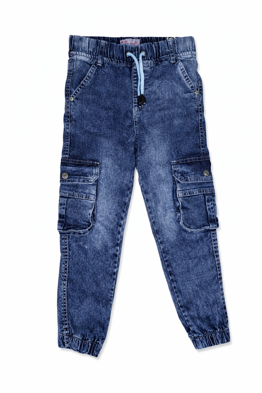 Kid's Denim Cargo Pant - Image 1