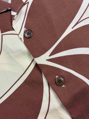 Coffee Beige (Linen) - Printed Cuban Half Sleeve_img_2