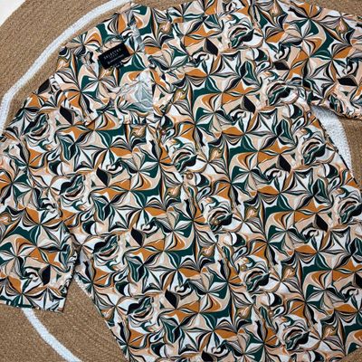 Forest Printed- Dropshoulder Boxy Fit Cuban Shirt_img_1