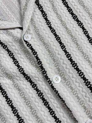 White Textured Ripple(Chineese Popcorn) - Cuban Half Sleeve_img_3