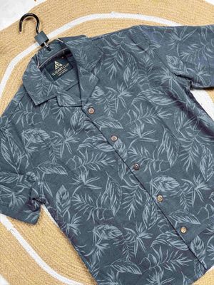 Charcoal Ash(AC Cotton) - Printed Cuban Half Sleeve_img_1