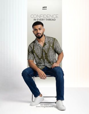 Olive Printed- Dropshoulder Boxy Fit Cuban Half Sleeve Shirt